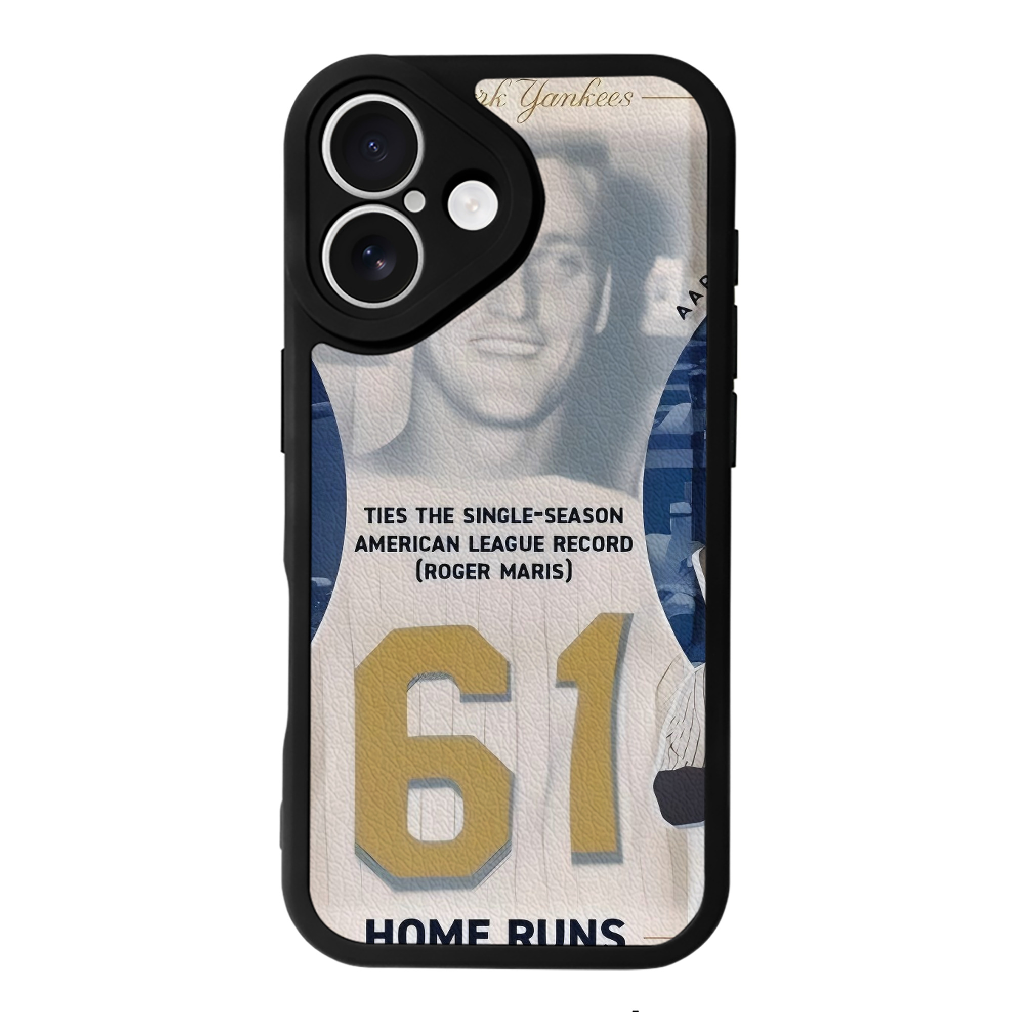 Aaron Judge 61 Home Runs 2 IPhone 16 Silicone Leather Case – UV Print, Lambskin Texture – Perfect Fit, Wireless Charging Compatible, Scratch Resistant, Precise Cutouts – Stylish Protection For IPhone 16